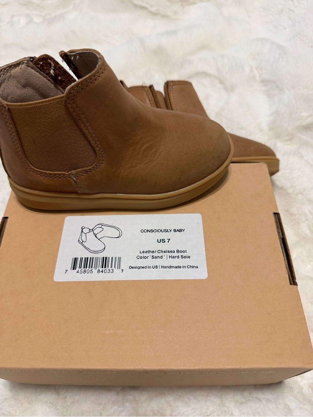Sand Leather Chelsea Boots for Kids